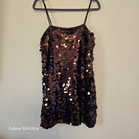 A New Day Black Sequin Mini Dress Size Medium - Picture 2 of 6